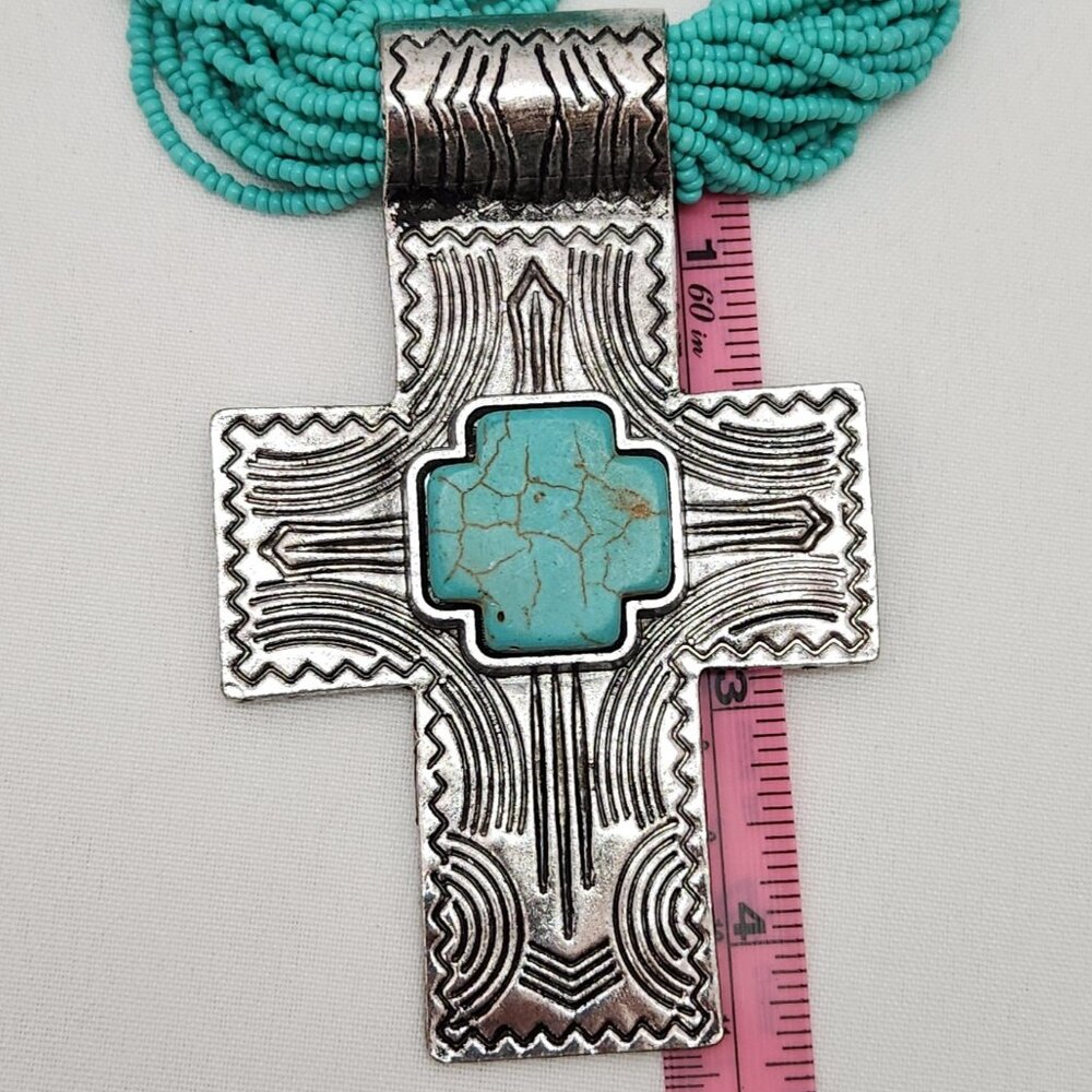 Beaded Cross Necklace #726 - Picture 9 of 16